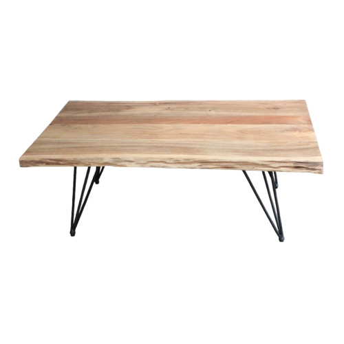 Miles pakoworld coffee table solid acacia wood in natural shade 115x69x41cm