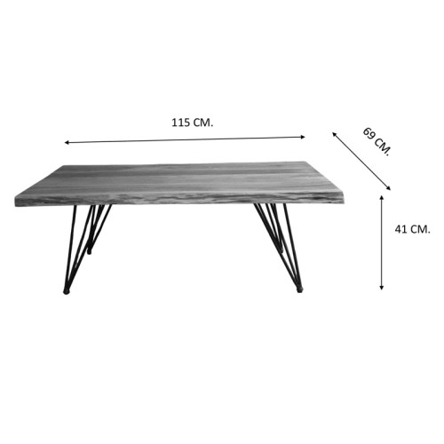 Miles pakoworld coffee table solid acacia wood in natural shade 115x69x41cm