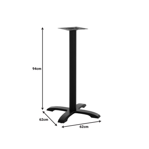 Steko pakoworld metal table base in black shade 62x62x94cm