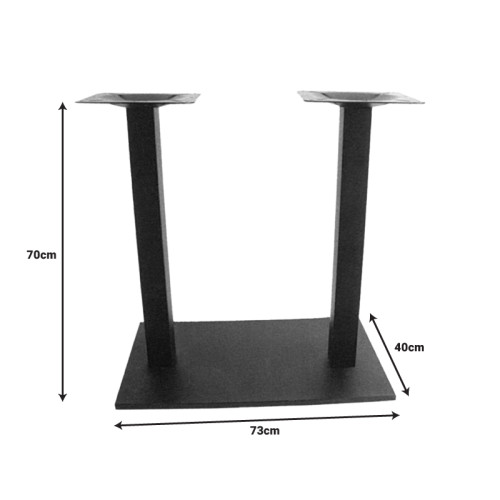 Tabolosa pakoworld metal table base in black shade 73x40x72cm