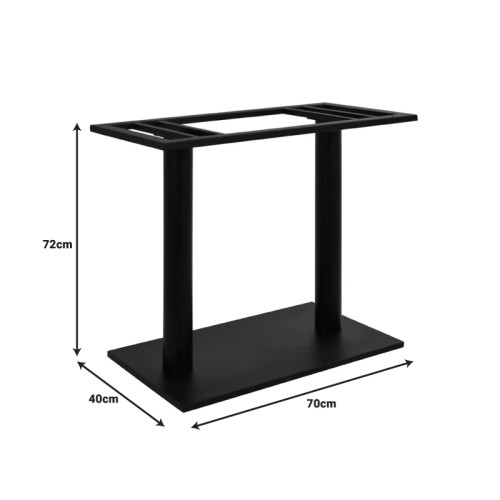 Soign pakoworld metal table base in black shade 40x70x72cm