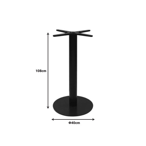 Stada pakoworld metal table base in black shade 40x40x108cm