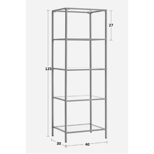 Metal shelf with glass surface Letus pakoworld in golden shade 40x30x125cm