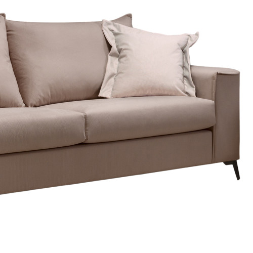 Verona 3-seater sofa mocha fabric with cream cushions 225x93x100cm Verona 3-seater sofa mocha fabric with cream cushions 225x93x100cm