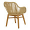 Kalie armchair pakoworld teak wood and pe rope in natural-beige shade with cushion 60x61x80cm
