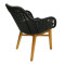 Kalie armchair pakoworld teak wood and synthetic rope in natural-black shade with cushion 60x61x80cm
