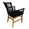 Inca armchair pakoworld teak wood and synthetic rope in natural-black shade with cushion 60x61x90cm