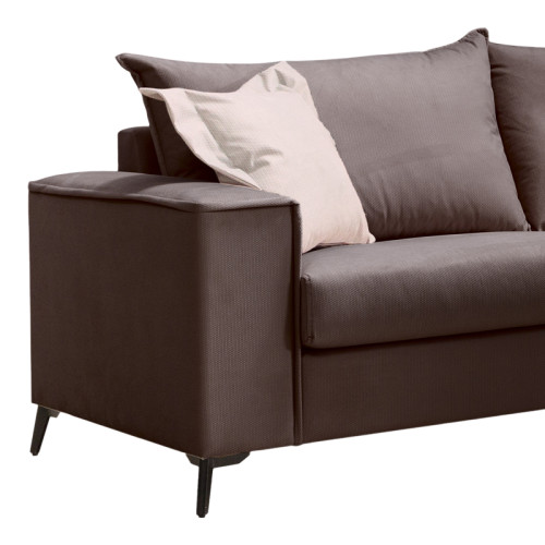 Verona 3-seater sofa dark grey fabric with beige cushions 225x93x100cm Verona 3-seater sofa dark grey fabric with beige cushions 225x93x100cm