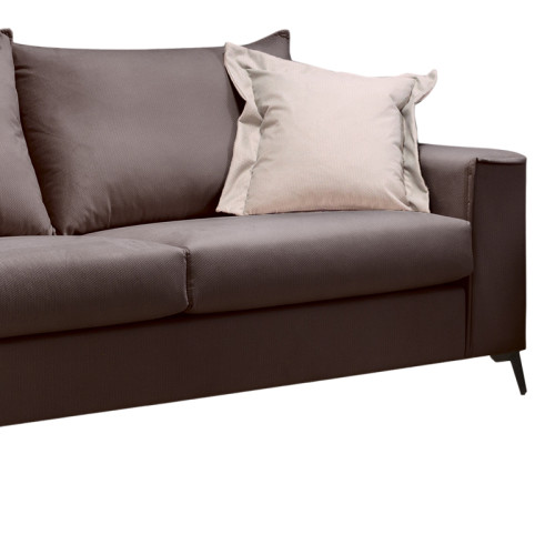 Verona 3-seater sofa dark grey fabric with beige cushions 225x93x100cm Verona 3-seater sofa dark grey fabric with beige cushions 225x93x100cm