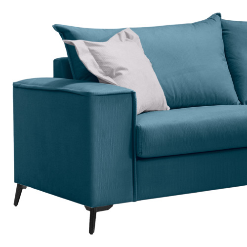 Verona 3-seater sofa blue fabric with light grey cushions 225x93x100cm Verona 3-seater sofa blue fabric with light grey cushions 225x93x100cm