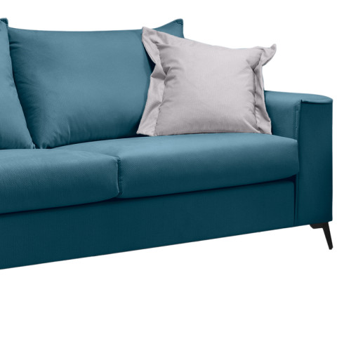 Verona 3-seater sofa blue fabric with light grey cushions 225x93x100cm Verona 3-seater sofa blue fabric with light grey cushions 225x93x100cm