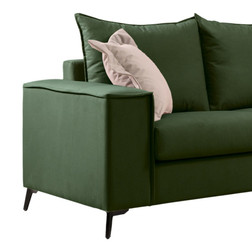 Verona 2-seater sofa dark green fabric with cream cushions 173x93x100cm Verona 2-seater sofa dark green fabric with cream cushions 173x93x100cm
