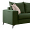 Verona 2-seater sofa dark green fabric with cream cushions 173x93x100cm