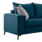 Verona 2-seater sofa blue fabric with light grey cushions 173x93x100cm