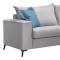 Verona 3-seater sofa light grey fabric with blue cushions 225x93x100cm