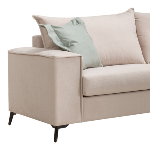 Verona 3-seater sofa cream fabric with mint cushions 225x93x100cm Verona 3-seater sofa cream fabric with mint cushions 225x93x100cm