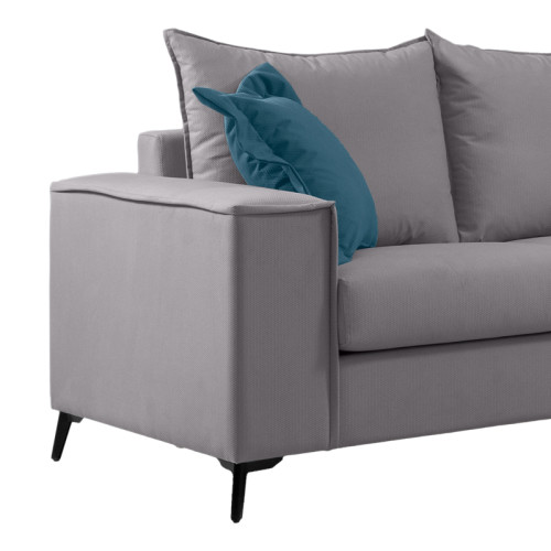 Verona 2-seater sofa light grey fabric with blue cushions 173x93x100cm Verona 2-seater sofa light grey fabric with blue cushions 173x93x100cm
