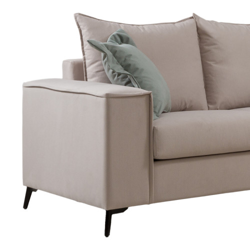 Verona 2-seater sofa cream fabric with mint cushions 173x93x100cm Verona 2-seater sofa cream fabric with mint cushions 173x93x100cm