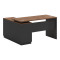 Desk with right corner Oscar pakoworld melamine in walnut-charcoal shade140x120x76cm