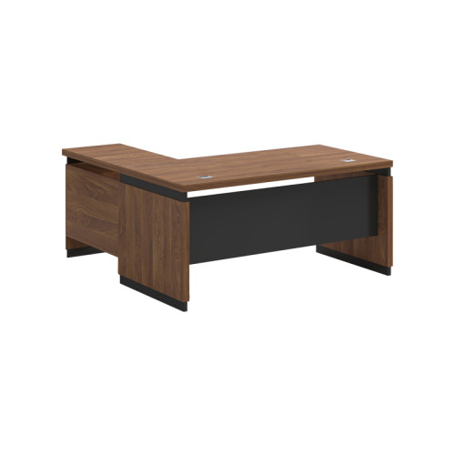 Reversible desk Oscar pakoworld melamine in walnut-charcoal shade 160x80x76cm