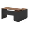 Desk with left corner Oscar pakoworld melamine in walnut-charcoal shade 140x120x76cm
