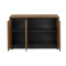 Office cabinet low professional Oscar pakoworld melamine in walnut-charcoal shade 120x40x80cm