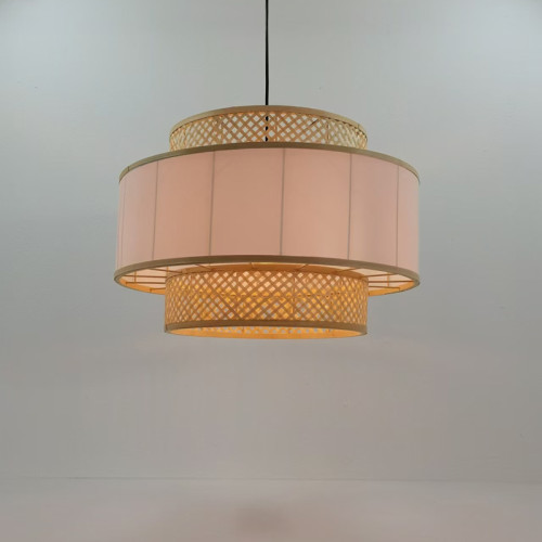 Ceiling light Certy Inart E27 bamboo in natural color D50χ33cm