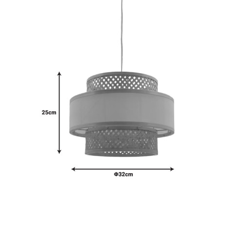 Ceiling light Certy Inart E27 bamboo in natural color D32χ25cm