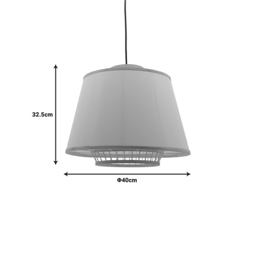 Ceiling light Certy Inart E27 bamboo in natural color D50χ33cm