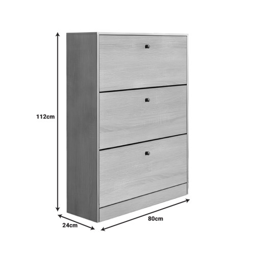 Warat 3 shoe Cabinet pakoworld lpl in natural color 80x24x112cm