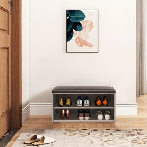 Shoe cabinet stool Kiana pakoworld lpl 6 pairs in natural color 80x32x44cm