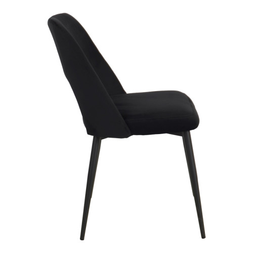 Murde pakoworld chair black velvet fabric and black metal legs 48.5x61x89cm Murde pakoworld chair black velvet fabric and black metal legs 48.5x61x89cm