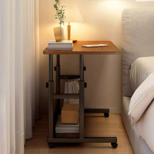Mobile desk Stolu I pakoworld mdf-metal in dark oak color 80x40x68cm Mobile desk Stolu I pakoworld mdf-metal in dark oak color 80x40x68cm