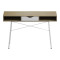Office desk Komo pakoworld in sonoma-white color with white metallic legs 120x48x76cm