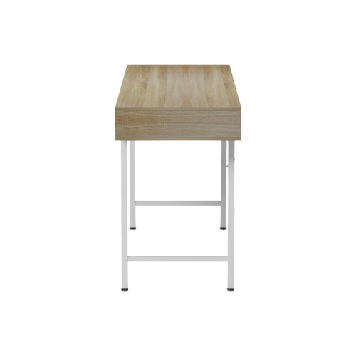 Office desk Komo pakoworld in sonoma-white color with white metallic legs 120x48x76cm