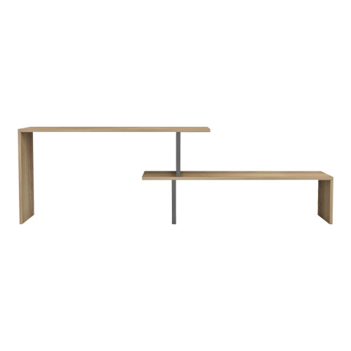 Tv stand Lilant pakoworld melamine board in sonoma color and black metal leg 160x30x45cm