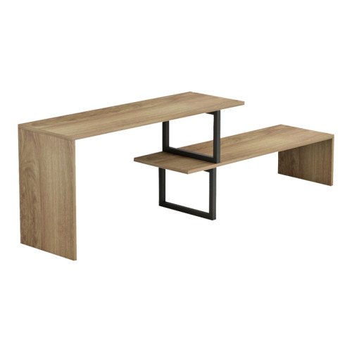 Tv stand Lilant pakoworld melamine board in sonoma color and black metal leg 160x30x45cm