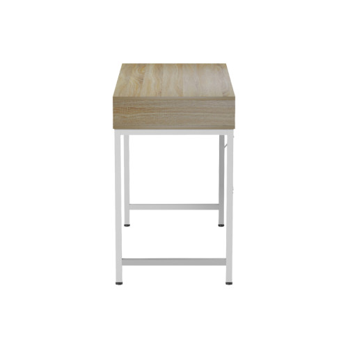 Office desk Kama pakoworld in sonoma-white color with white metallic legs 95x48x76cm