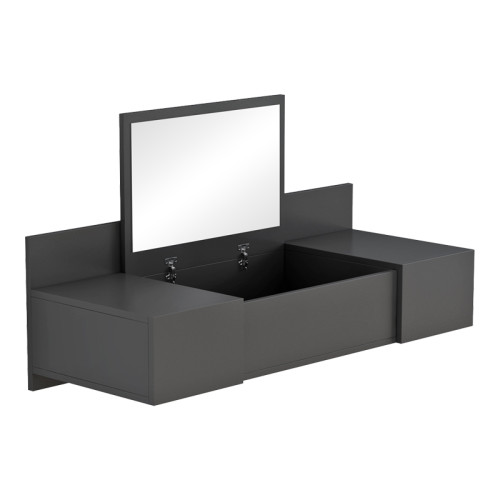 Dressing table Paltar pakoworld melamine in grey color 100x39.1x33cm