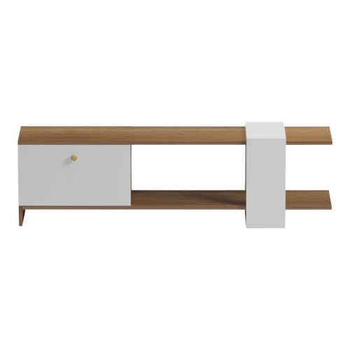 Standi pakoworld melamine TV stand in natural-white color 120x25x36.8cm
