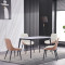 Chair Komme pakoworld beige-brown pu with black metal leg 49x57x84cm