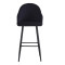 Bar stool Velva pakoworld velvet in black color 49x63x102cm