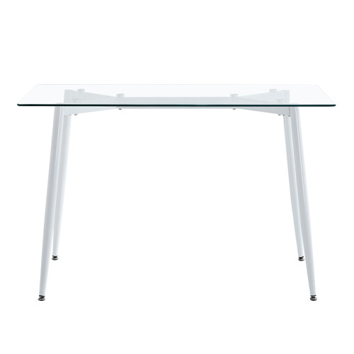 Dining table QUANA pakoworld transparent glass with black legs 120x70x75cm