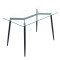 Dining table QUANA pakoworld transparent glass with white legs 120x70x75cm