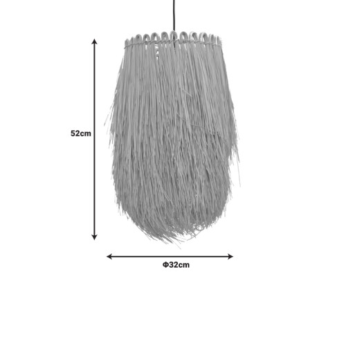 Ceiling light Dreco Inart E27 rattan in natural color D32χ52cm