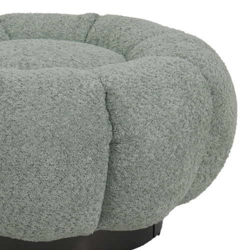 Nester pakoworld stool boucle fabric in light green color D60x31cm Nester pakoworld stool boucle fabric in light green color D60x31cm