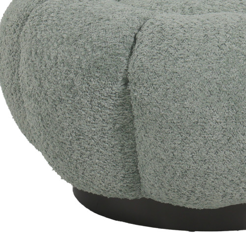 Nester pakoworld stool boucle fabric in light green color D60x31cm Nester pakoworld stool boucle fabric in light green color D60x31cm