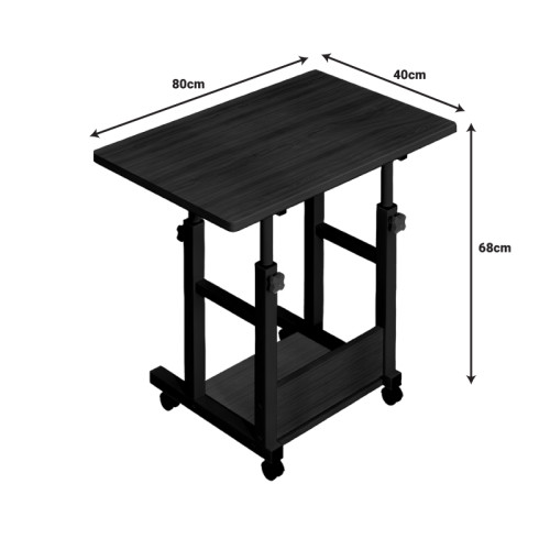 Mobile desk Stolu pakoworld mdf-metal in natural-white color 60x40x68cm Mobile desk Stolu pakoworld mdf-metal in natural-white color 60x40x68cm