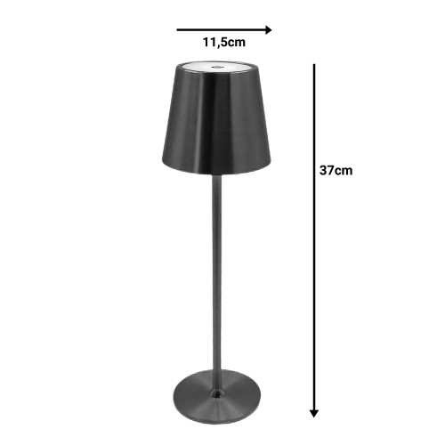 Brave Ι pakoworld LED touch table lamp rechargeable in bronze color D11.5x37cm