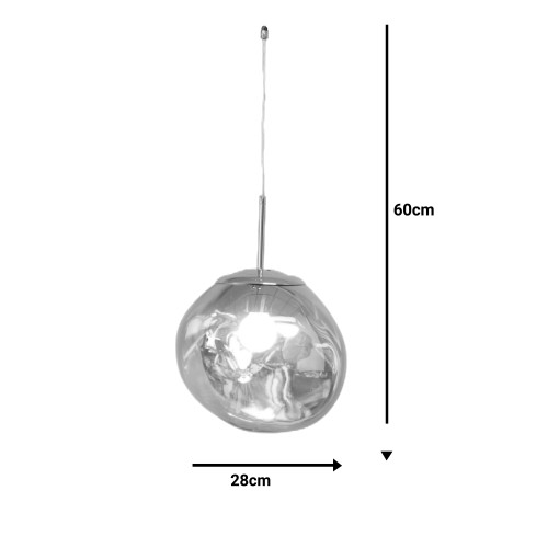 Ceiling light Gloine pakoworld E27 in copper color D28x60cm